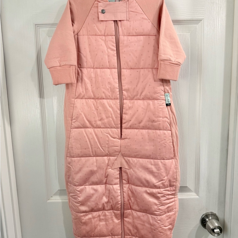 ergoPouch Sleep Suit Sack Pink Size 00-2 2.5 TOG With Zipper For Transition